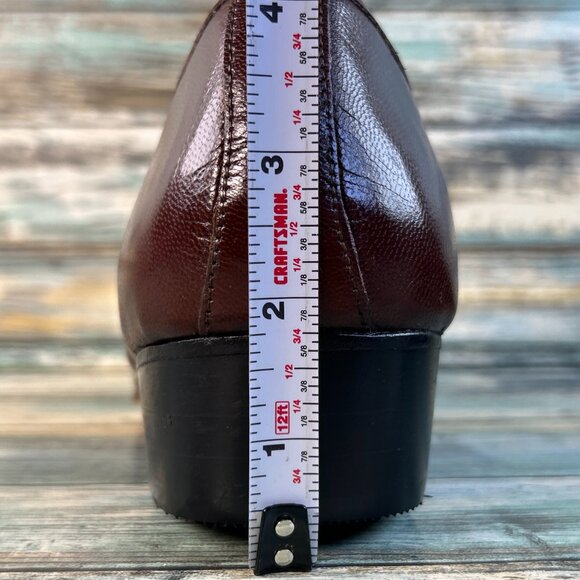 Stacy Adams Mens Loafers Size 9M Shiny Brown Leather Slip On Dress Shoes NEW main image 2